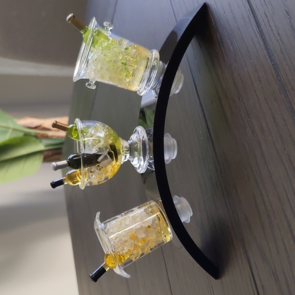 Set of 3 Acrylic Mini Wine Chiller Bottle Stoppers with Arch Display Stand - Picture 2 of 7